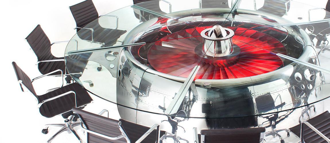 Recycled Jet Engine Conference Table